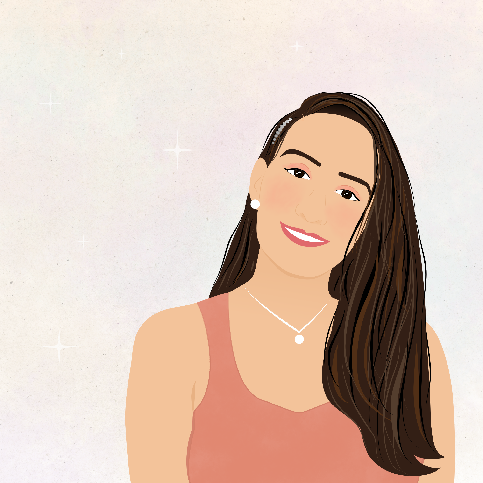 An elegant portrait illustration of a best friend.